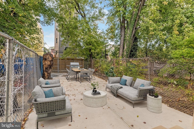 2512 N Marshall St, Philadelphia, PA 19133 - view of patio / terrace featuring outdoor dining area, outdoor lounge area, and a fenced backyard