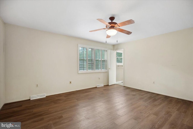 5650 Warren Dr, Huntingtown, MD 20639 - unfurnished room with a ceiling fan, wood finished floors, and visible vents