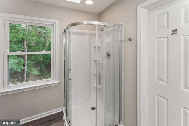 2320 Harpoon Dr, Stafford, VA 22554 - full bath with a shower stall and wood finished floors