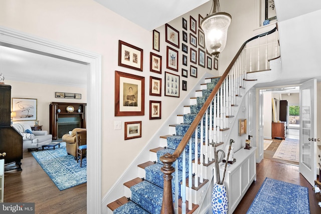 36437 Whispering Springs Ct, Purcellville, VA 20132 - stairs with wood finished floors and baseboards