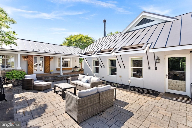 36437 Whispering Springs Ct, Purcellville, VA 20132 - view of patio / terrace with french doors and outdoor lounge area