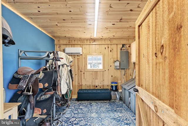 36437 Whispering Springs Ct, Purcellville, VA 20132 - storage room with electric panel and an AC wall unit