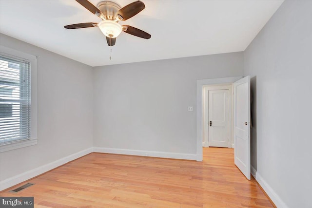 3404 Chesley Ave, Baltimore, MD 21234 - empty room with light wood finished floors, baseboards, and ceiling fan