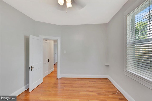 3404 Chesley Ave, Baltimore, MD 21234 - unfurnished room with ceiling fan, baseboards, and light wood-style flooring