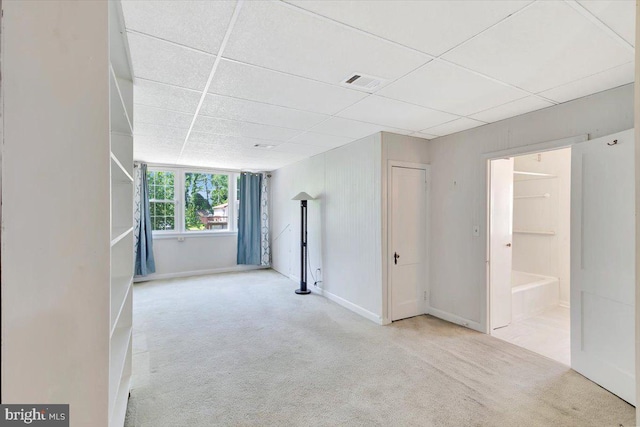 3404 Chesley Ave, Baltimore, MD 21234 - hallway with carpet, a drop ceiling, and baseboards