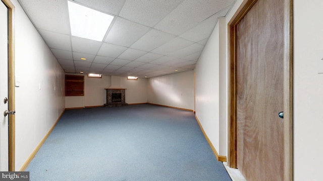 1081 Caldwell Corner Rd, Townsend, DE 19734 - finished below grade area with carpet floors, baseboards, and a drop ceiling