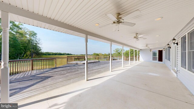 1081 Caldwell Corner Rd, Townsend, DE 19734 - view of patio / terrace featuring a water view and ceiling fan