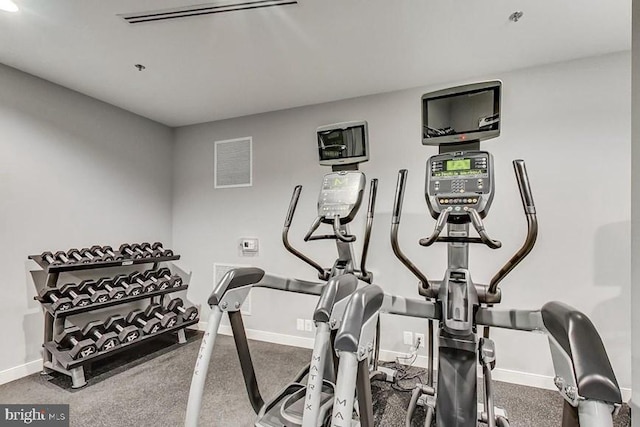 50 Florida Ave NE Unit 412, Washington, DC 20002 - workout room featuring baseboards and visible vents
