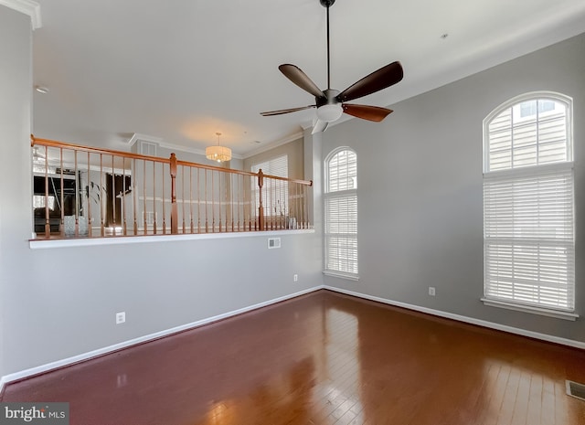 920 Pine Forest Ln Unit 1812, Upper Marlboro, MD 20774 - empty room featuring a healthy amount of sunlight, a ceiling fan, and hardwood / wood-style flooring