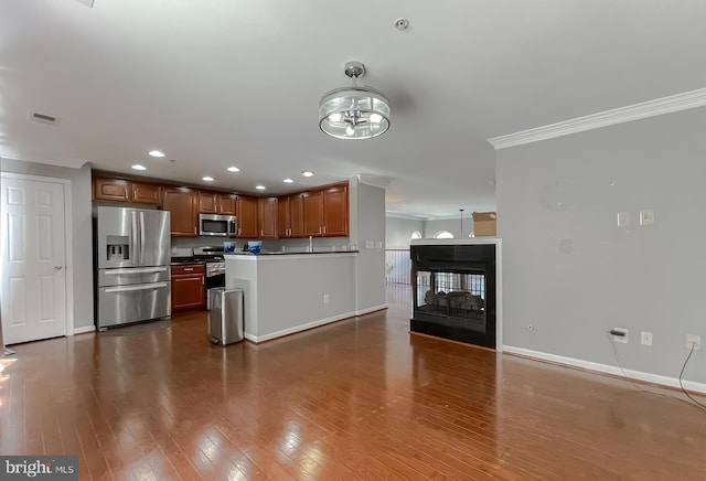 920 Pine Forest Ln Unit 1812, Upper Marlboro, MD 20774 - kitchen with appliances with stainless steel finishes, recessed lighting, baseboards, visible vents, and ornamental molding