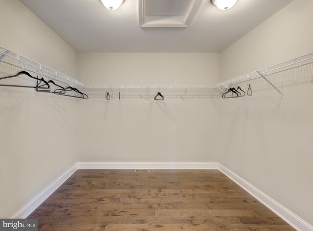 126 Green Forest Dr Unit 5Houston, Middletown, DE 19709 - spacious closet featuring attic access and wood finished floors