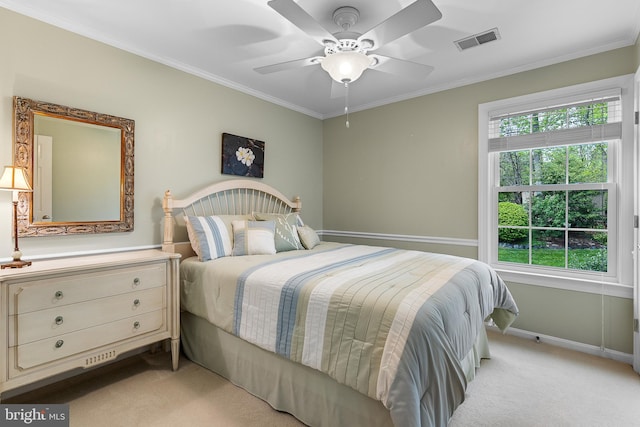 26 Blossom Wood Ct, Stafford, VA 22554 - bedroom featuring visible vents, multiple windows, light colored carpet, and crown molding