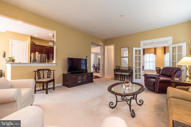 106 Mahogany Way, Upper Gwynedd, PA 19446 - living room featuring visible vents, baseboards, and light carpet