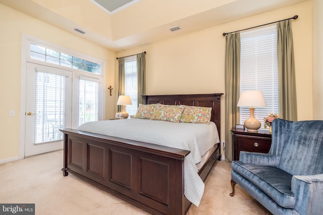 106 Mahogany Way, Upper Gwynedd, PA 19446 - bedroom featuring baseboards, visible vents, light colored carpet, and access to outside