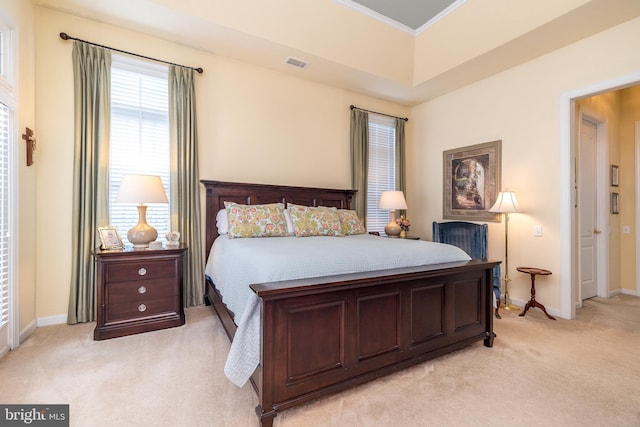 106 Mahogany Way, Upper Gwynedd, PA 19446 - bedroom featuring baseboards, visible vents, light colored carpet, and crown molding