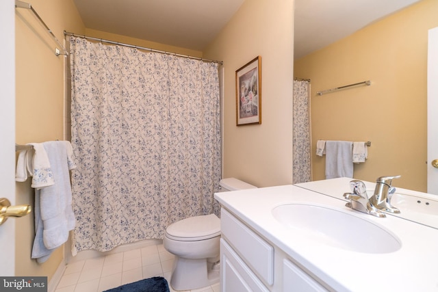 106 Mahogany Way, Upper Gwynedd, PA 19446 - full bath with a shower with shower curtain, tile patterned flooring, vanity, and toilet