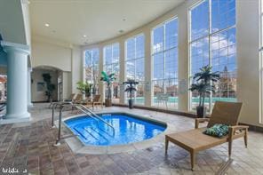 106 Mahogany Way, Upper Gwynedd, PA 19446 - view of swimming pool featuring ornate columns