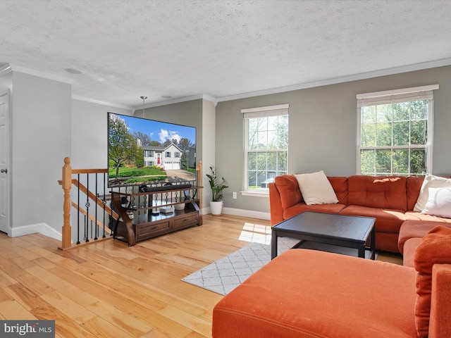 2311 Crosslanes Way, Odenton, MD 21113 - living area with hardwood / wood-style floors, baseboards, and ornamental molding