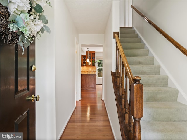 interior space featuring wood finished floors and baseboards