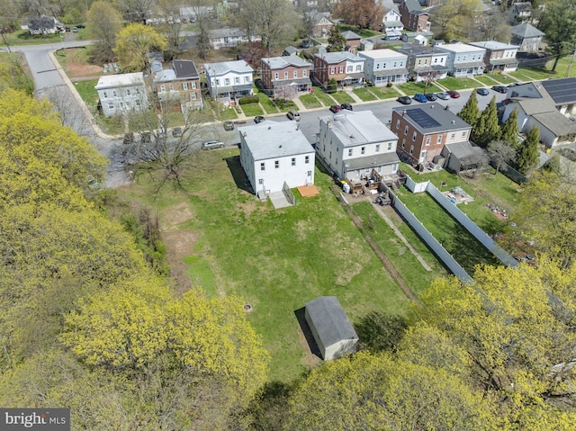 bird's eye view with a residential view