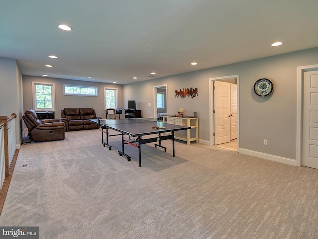 22144 Welches Way, Lewes, DE 19958 - playroom with recessed lighting, light colored carpet, and baseboards