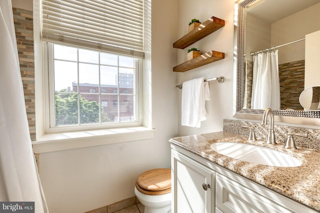 2639 Boston St Unit 203, Baltimore, MD 21224 - full bath with toilet, a shower with curtain, tile patterned floors, and vanity