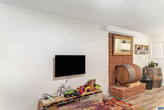 1720 Franklin Dr, Charlottesville, VA 22911 - living area with baseboards, crown molding, and wood finished floors
