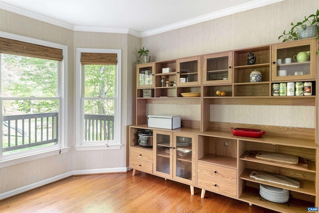 1720 Franklin Dr, Charlottesville, VA 22911 - interior space with wallpapered walls, light wood-style flooring, and a wealth of natural light