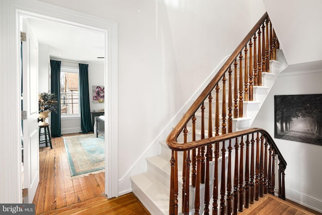 20-22 W Harvey St, Philadelphia, PA 19144 - stairway featuring hardwood / wood-style flooring and baseboards