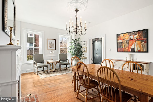 20-22 W Harvey St, Philadelphia, PA 19144 - dining room with a chandelier and light wood-style floors