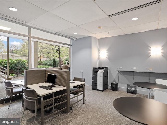 350 G St SW Unit N407, Washington, DC 20024 - home office with carpet, recessed lighting, and a drop ceiling