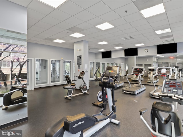 350 G St SW Unit N407, Washington, DC 20024 - gym featuring a drop ceiling