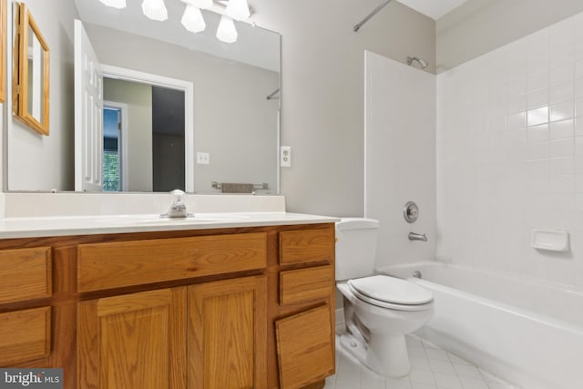 15915 Marlington Dr, Dumfries, VA 22025 - full bathroom with shower / bath combination, tile patterned floors, toilet, and vanity