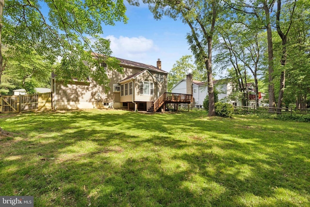 15915 Marlington Dr, Dumfries, VA 22025 - view of yard with stairway and a wooden deck