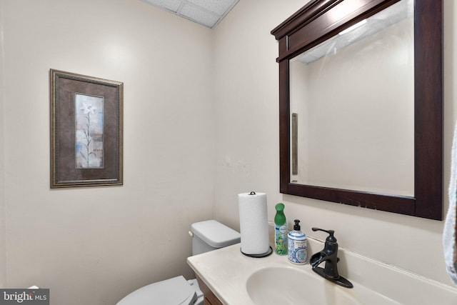 196 E Main St, Westminster, MD 21157 - bathroom featuring vanity, a paneled ceiling, and toilet