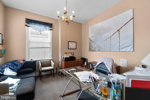 196 E Main St, Westminster, MD 21157 - office featuring an inviting chandelier and carpet flooring
