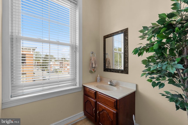 196 E Main St, Westminster, MD 21157 - bathroom featuring baseboards, a healthy amount of sunlight, and vanity