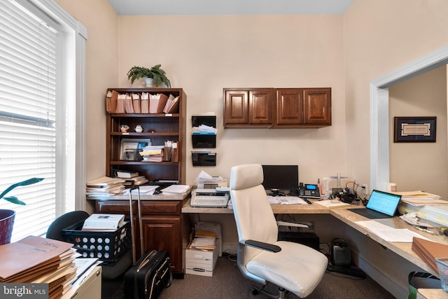 196 E Main St, Westminster, MD 21157 - home office featuring carpet flooring and built in desk