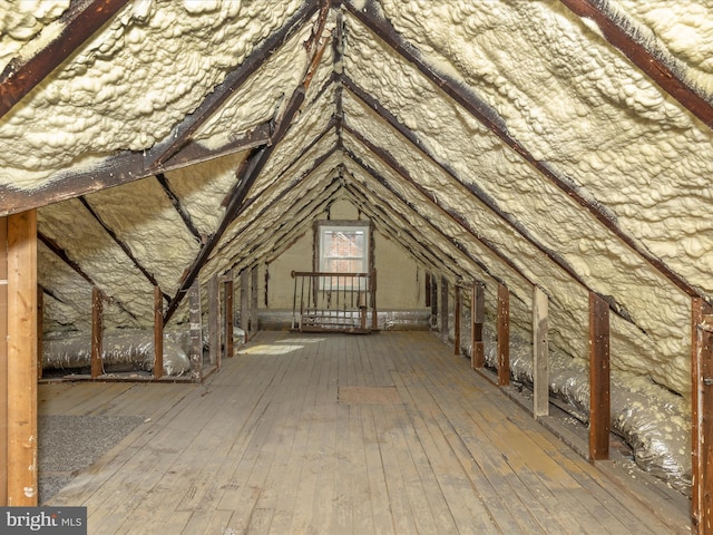 attic with an upstairs landing