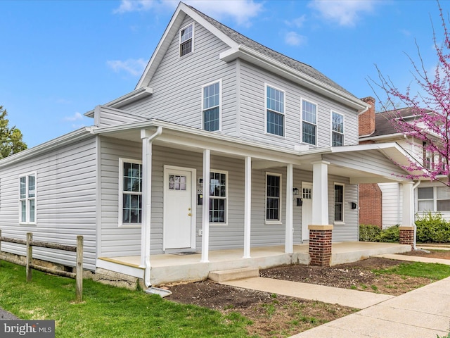 view of front of property with covered porch