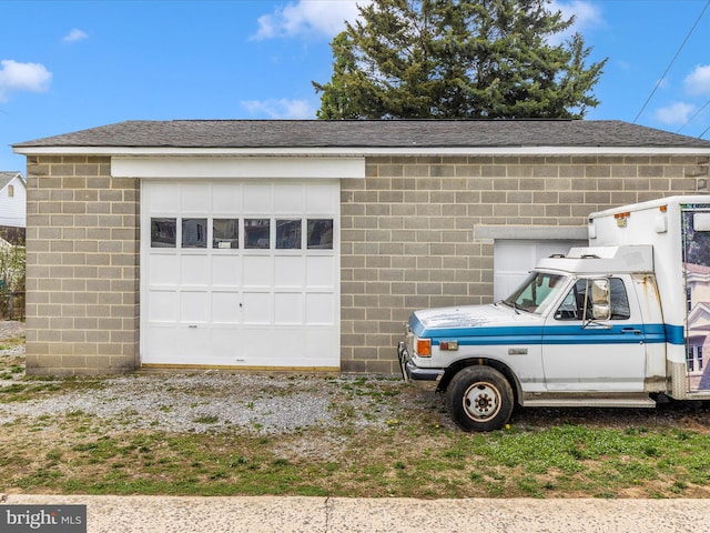 view of garage