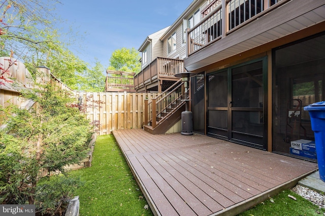 1070 Trevino Ln, Herndon, VA 20170 - wooden deck with fence and stairway