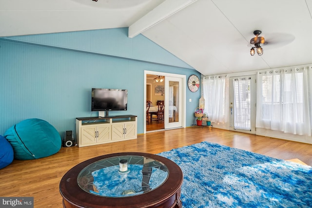 813 Petinot Pl, Stevensville, MD 21666 - living area featuring a ceiling fan and wood finished floors