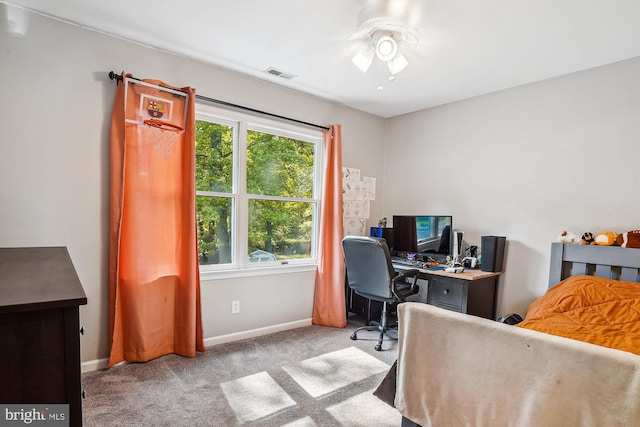 813 Petinot Pl, Stevensville, MD 21666 - carpeted office space featuring baseboards and a ceiling fan
