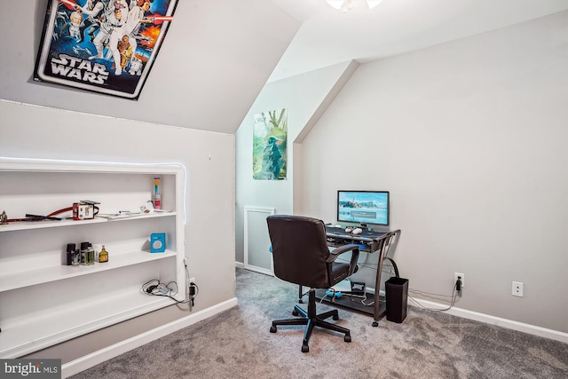 813 Petinot Pl, Stevensville, MD 21666 - carpeted office with baseboards and lofted ceiling
