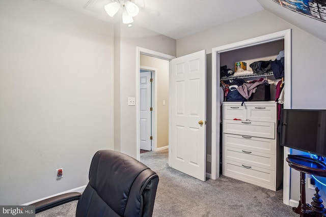 813 Petinot Pl, Stevensville, MD 21666 - sitting room with carpet, ceiling fan, and baseboards