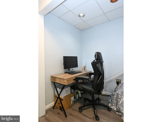 8554 Koluder Ct, Lorton, VA 22079 - office space with wood finished floors, baseboards, and a paneled ceiling