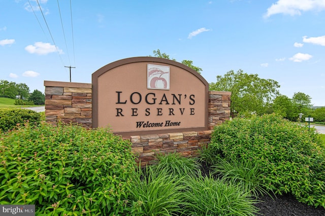 view of community sign