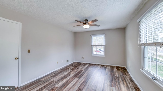 68 Arapaho Pl, Galloway, NJ 08205 - empty room featuring plenty of natural light, a textured ceiling, ceiling fan, and wood finished floors