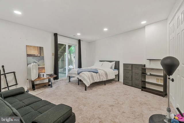 2102 Whisperwood Glen Ln, Reston, VA 20191 - bedroom featuring access to outside, carpet, and recessed lighting